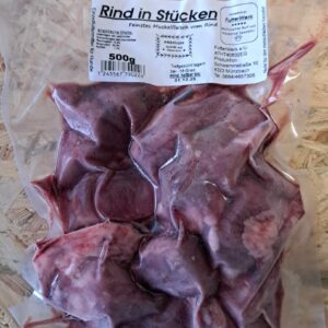BARF Rindfleisch Stücke roh 1000g