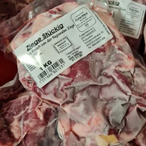 BARF Ziegenfleisch Stücke roh 1000g